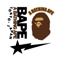 a bathing ape logo on a black background PNG DrecoSupply.com