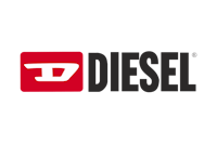 the diesel logo on a black background