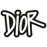 the word dior on a black background